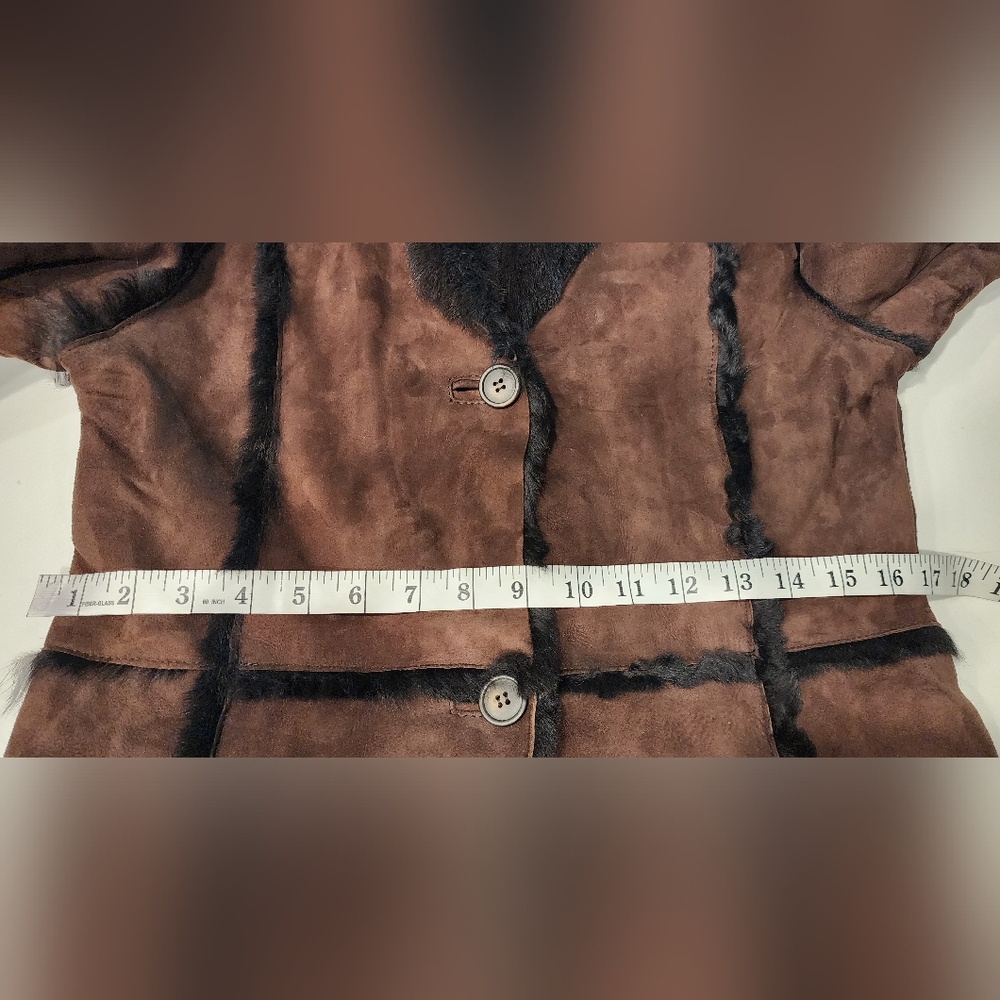 Vintage 70s Alexander Julian Lamb Sheepskin Shearling Mouton Fur Coat S/P - Picture 16 of 16